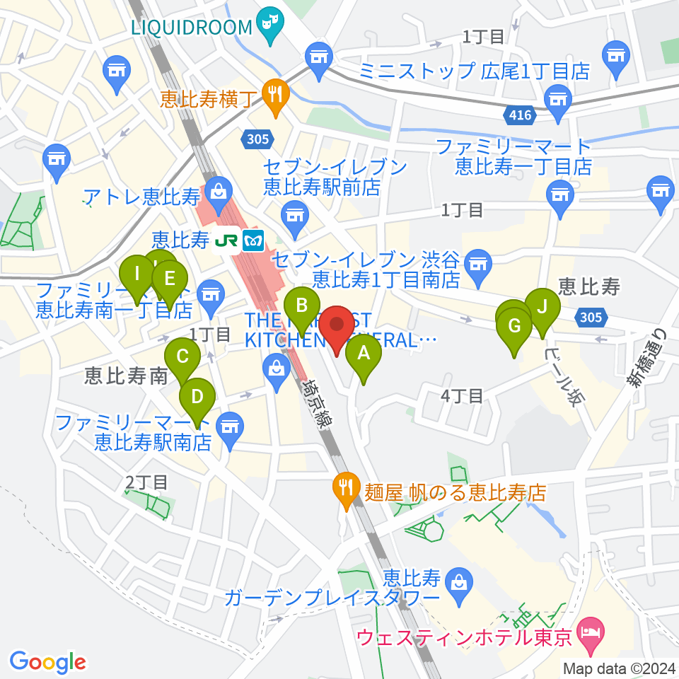サウンドスタジオノア恵比寿周辺のホテル一覧地図