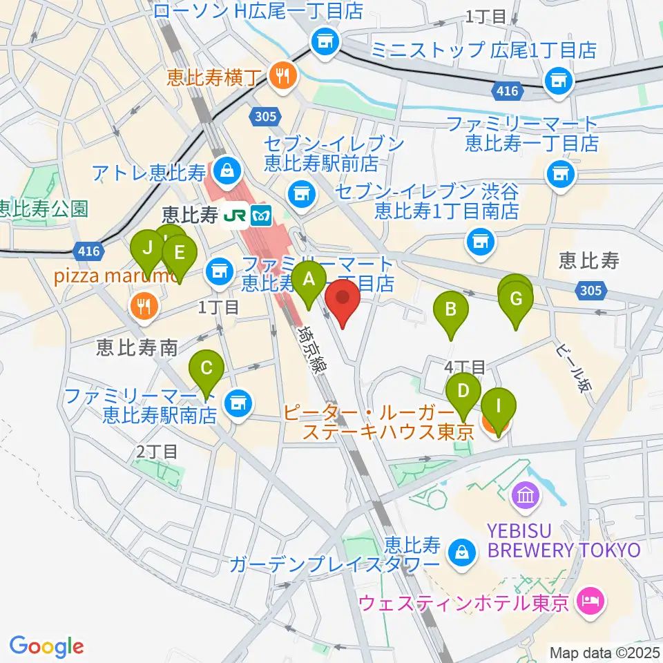 サウンドスタジオノア恵比寿周辺のホテル一覧地図