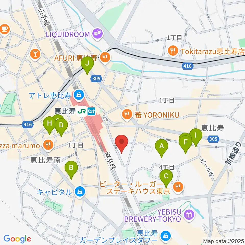 サウンドスタジオノア恵比寿周辺のホテル一覧地図