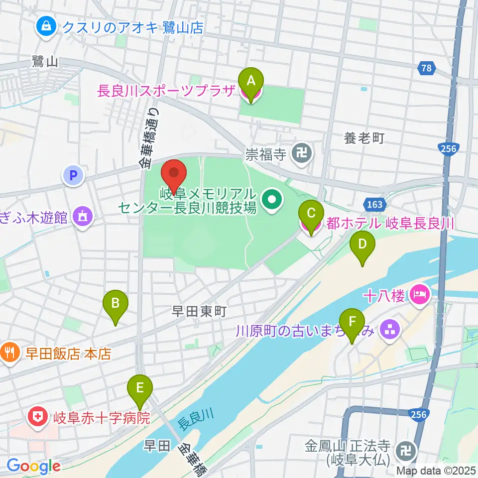 岐阜メモリアルセンターで愛ドーム周辺のホテル一覧地図