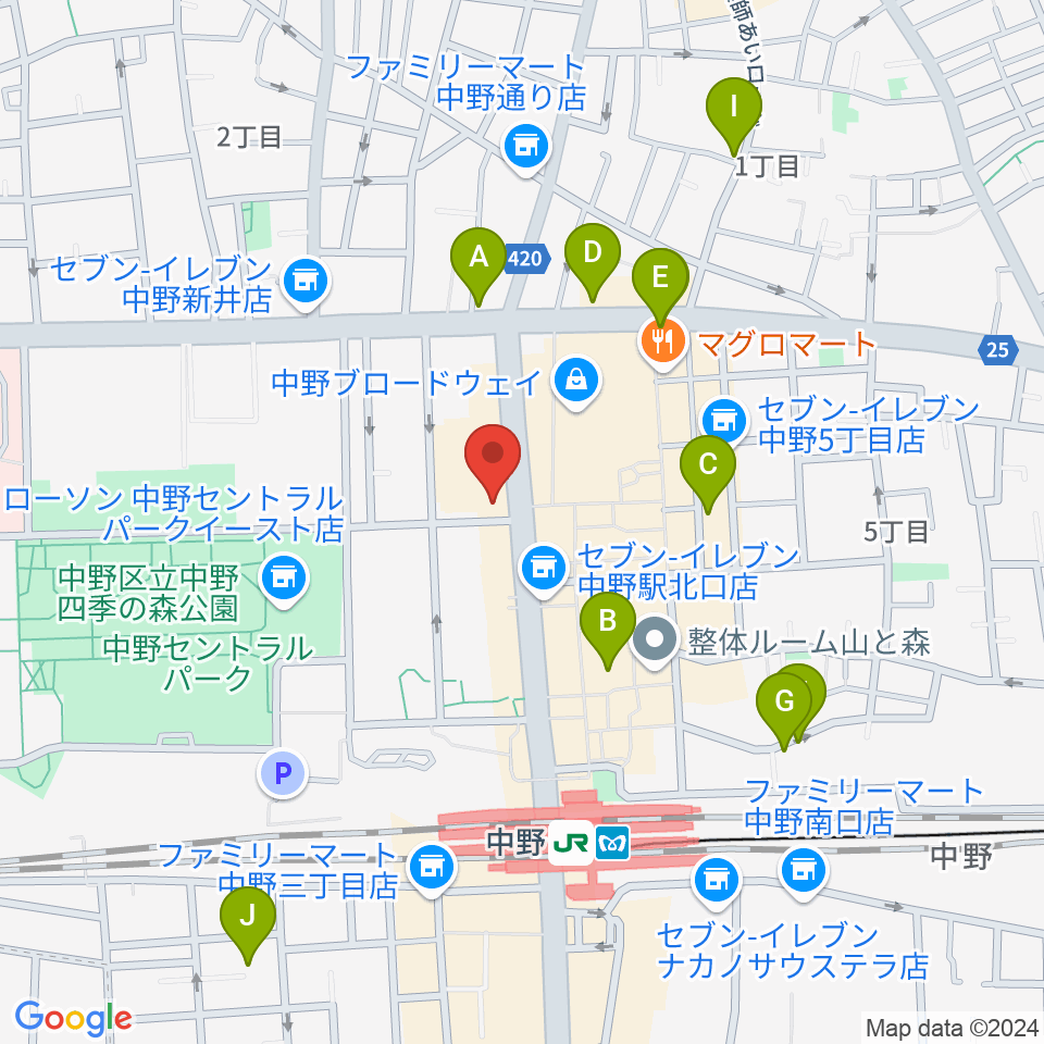 ディスクユニオン中野店周辺のホテル一覧地図