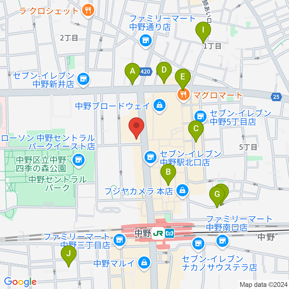 ディスクユニオン中野店周辺のホテル一覧地図