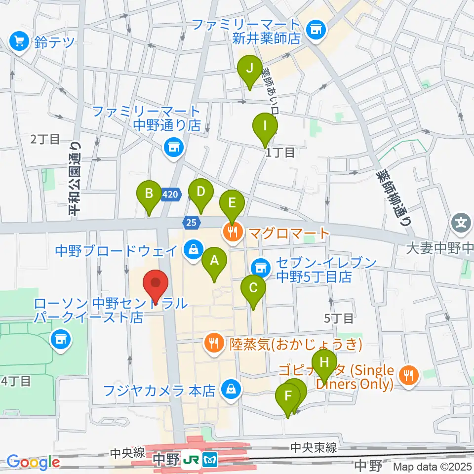 ディスクユニオン中野店周辺のホテル一覧地図