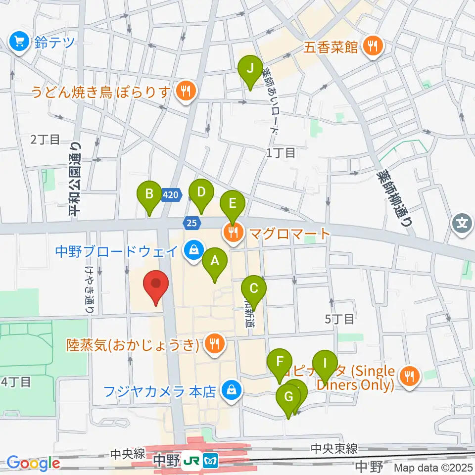 ディスクユニオン中野店周辺のホテル一覧地図