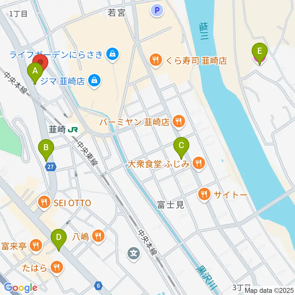韮崎市民交流センターニコリ周辺のホテル一覧地図