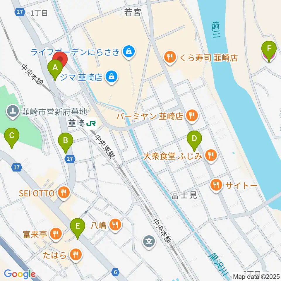 韮崎市民交流センターニコリ周辺のホテル一覧地図