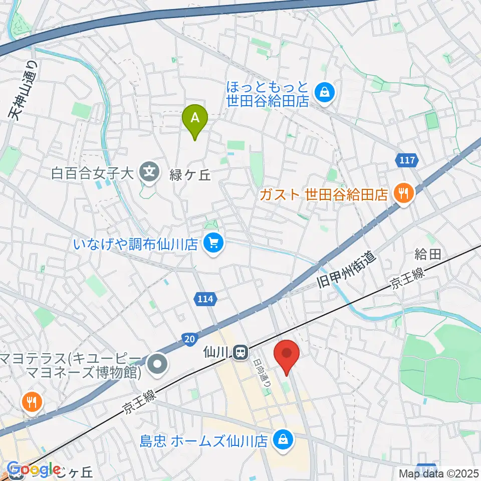 調布市せんがわ劇場周辺のホテル一覧地図