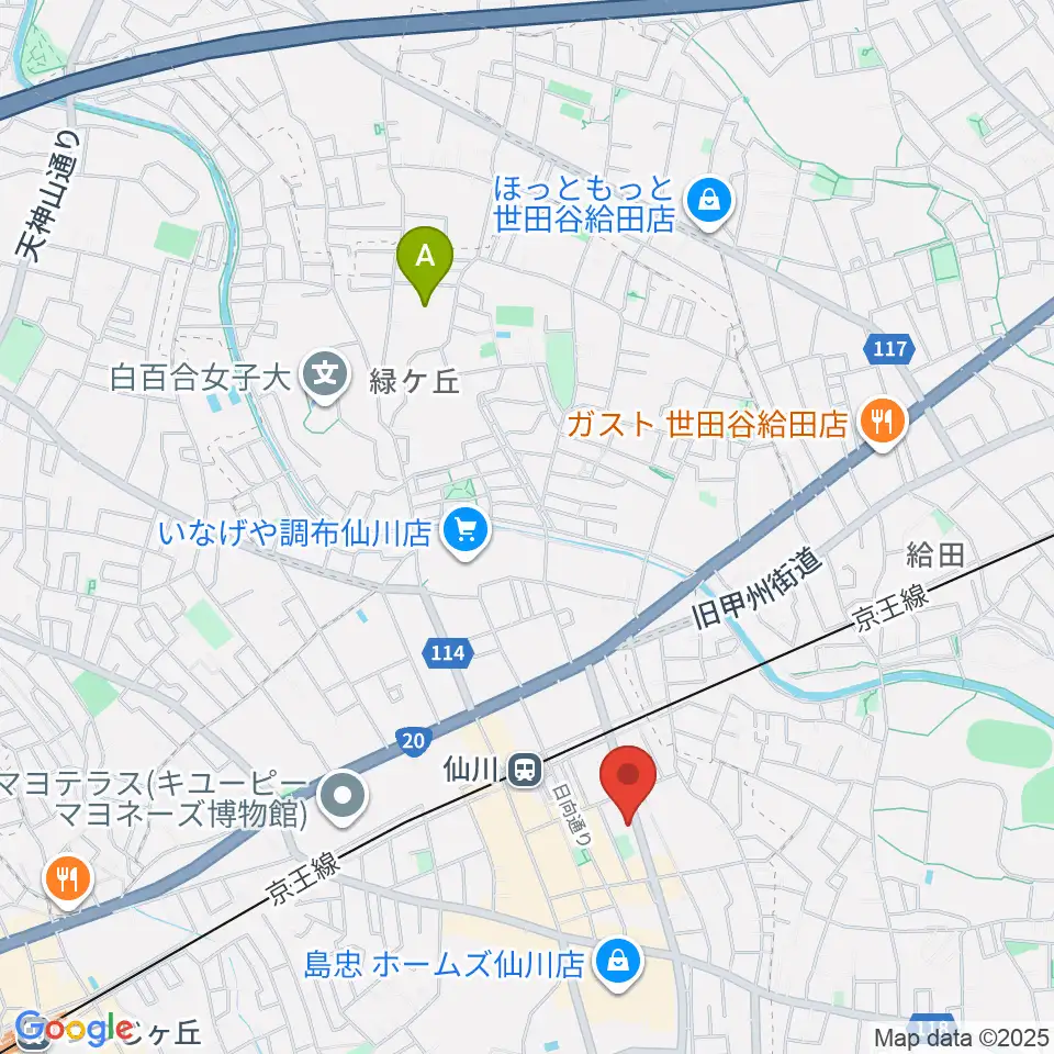 調布市せんがわ劇場周辺のホテル一覧地図
