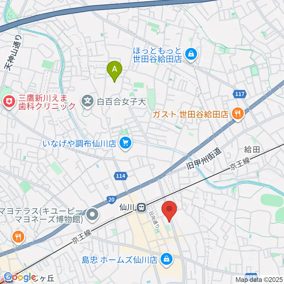 調布市せんがわ劇場周辺のホテル一覧地図