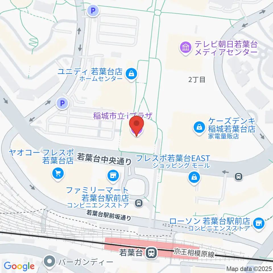 稲城市立iプラザ周辺のホテル一覧地図
