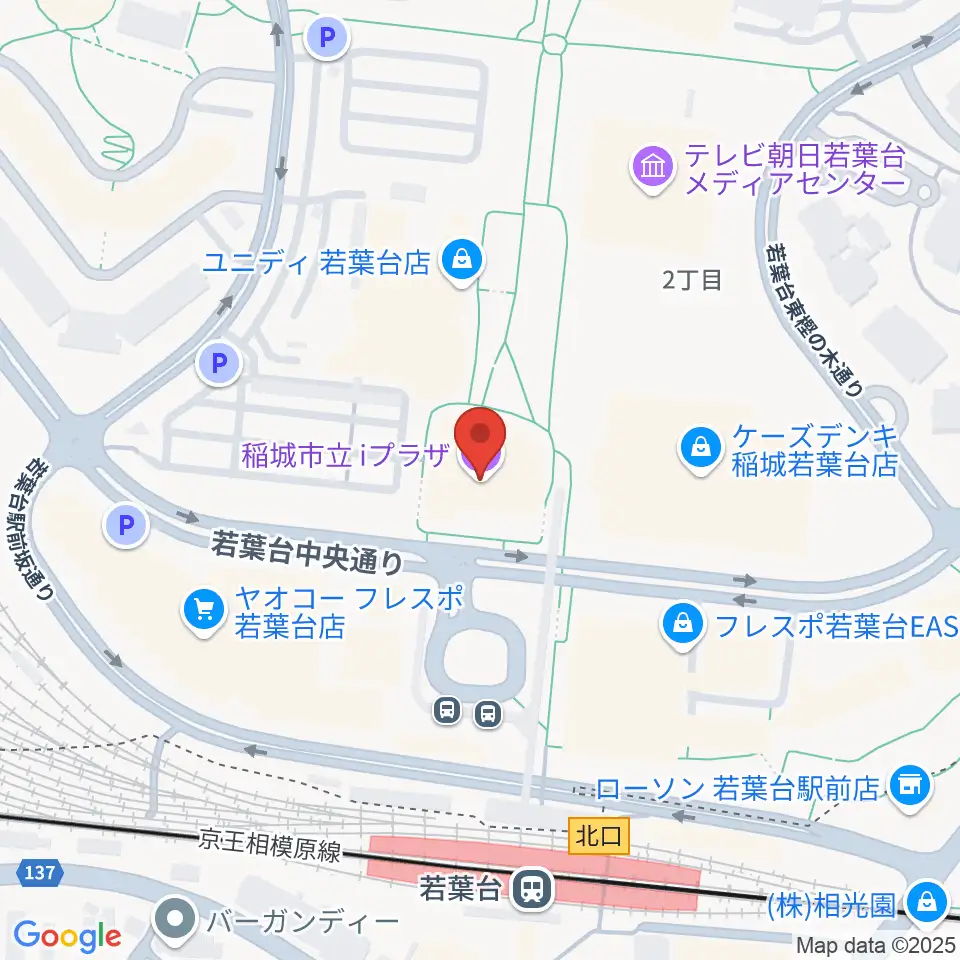 稲城市立iプラザ周辺のホテル一覧地図