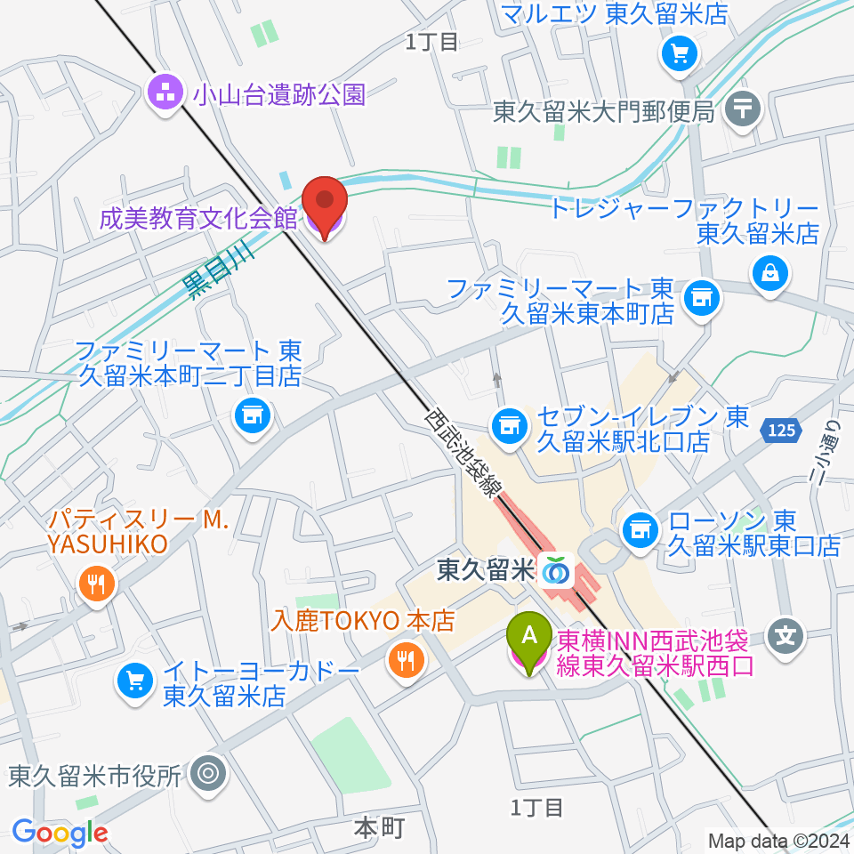 成美教育文化会館周辺のホテル一覧地図