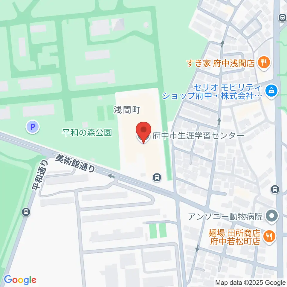 府中市生涯学習センター周辺のホテル一覧地図