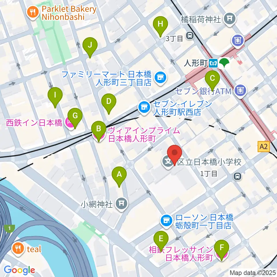 日本橋社会教育会館周辺のホテル一覧地図