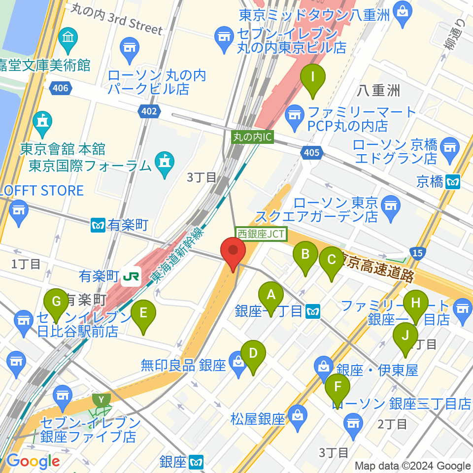 銀座Swing周辺のホテル一覧地図