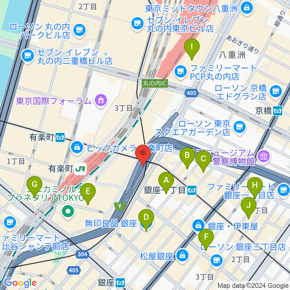 銀座Swing周辺のホテル一覧地図