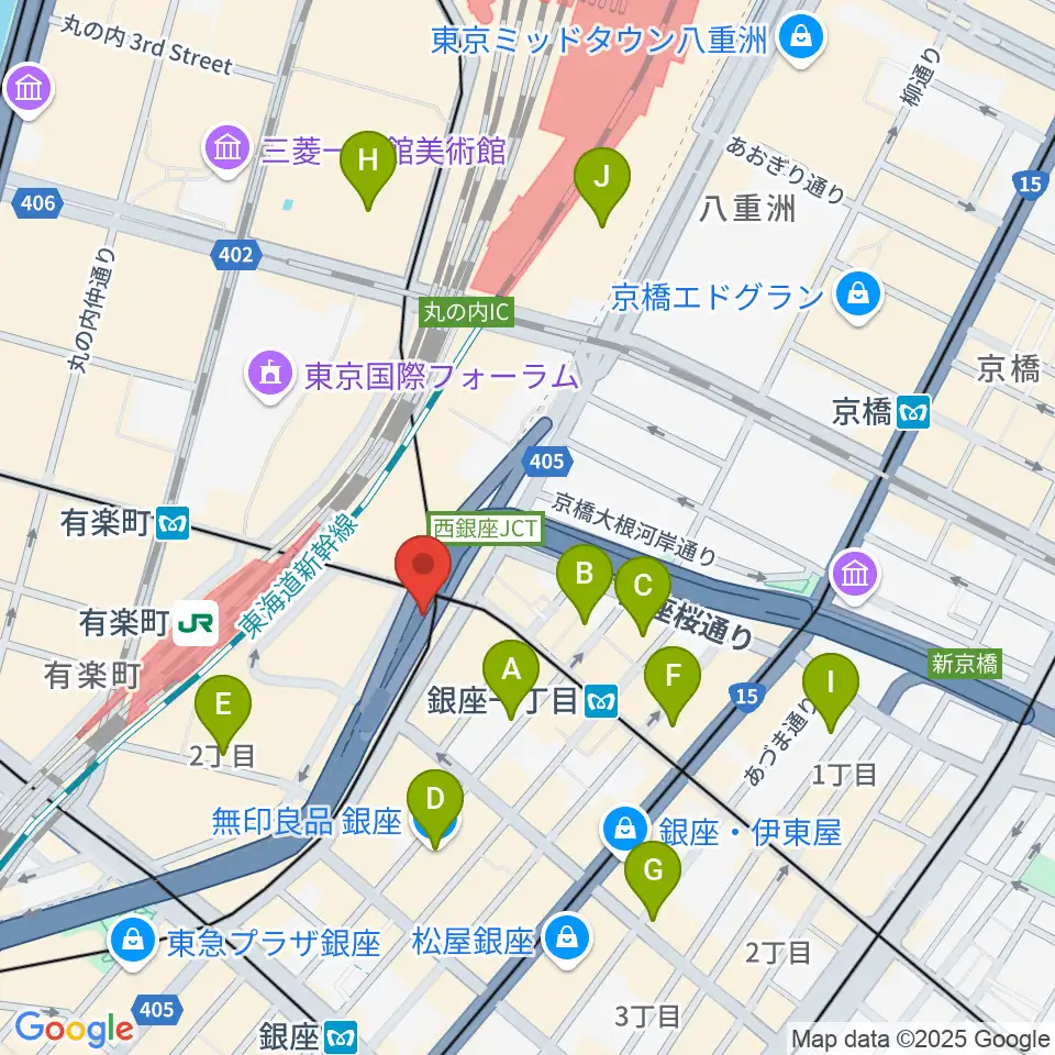 銀座Swing周辺のホテル一覧地図