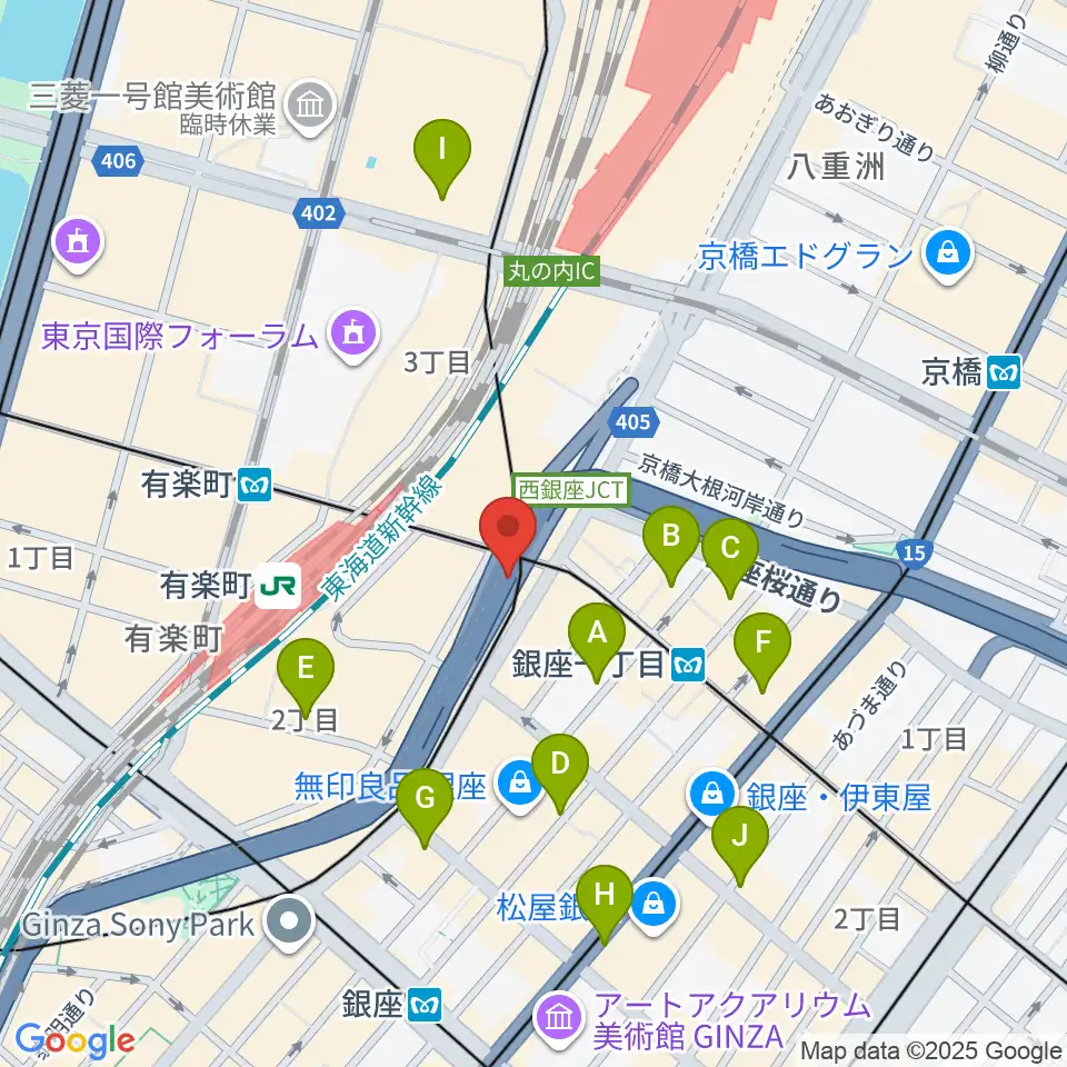 銀座Swing周辺のホテル一覧地図
