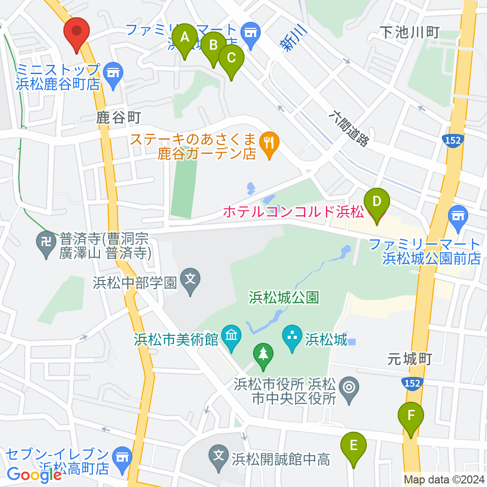 StudioBASIC周辺のホテル一覧地図