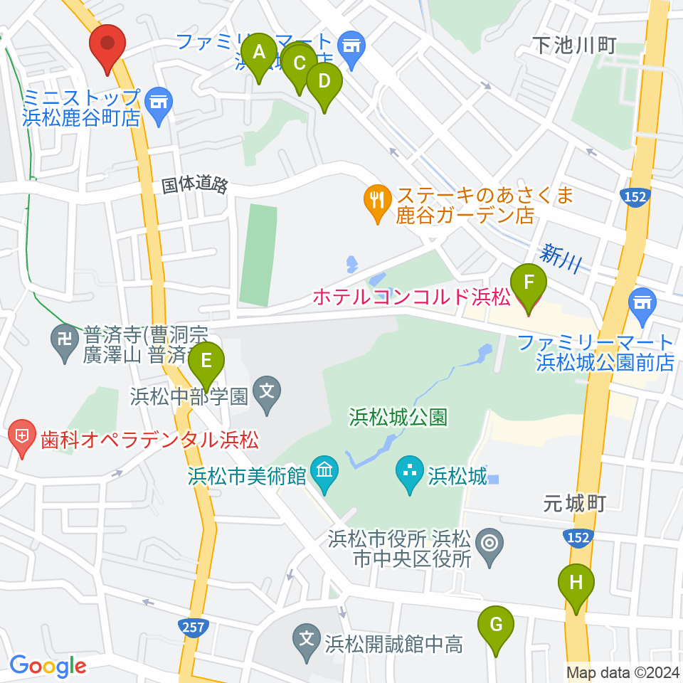 StudioBASIC周辺のホテル一覧地図