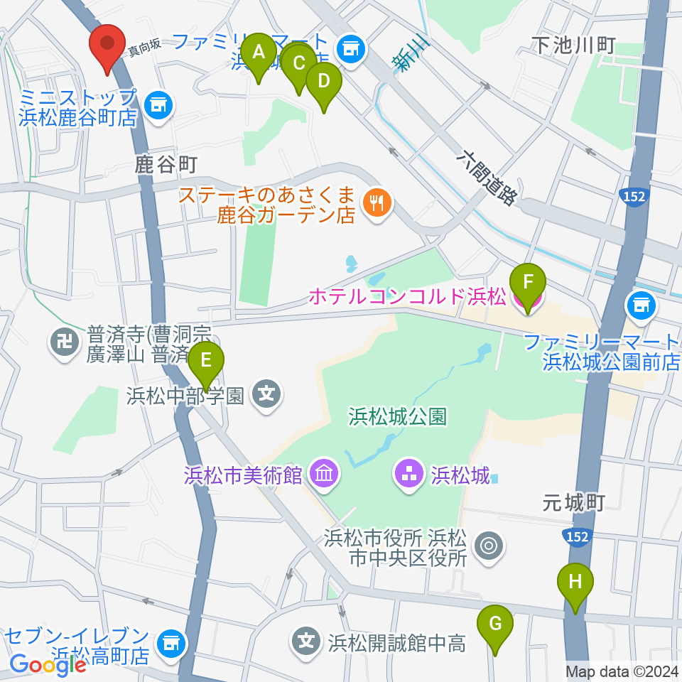 StudioBASIC周辺のホテル一覧地図