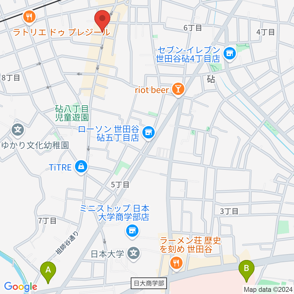 祖師谷大蔵エクレルシ周辺のホテル一覧地図