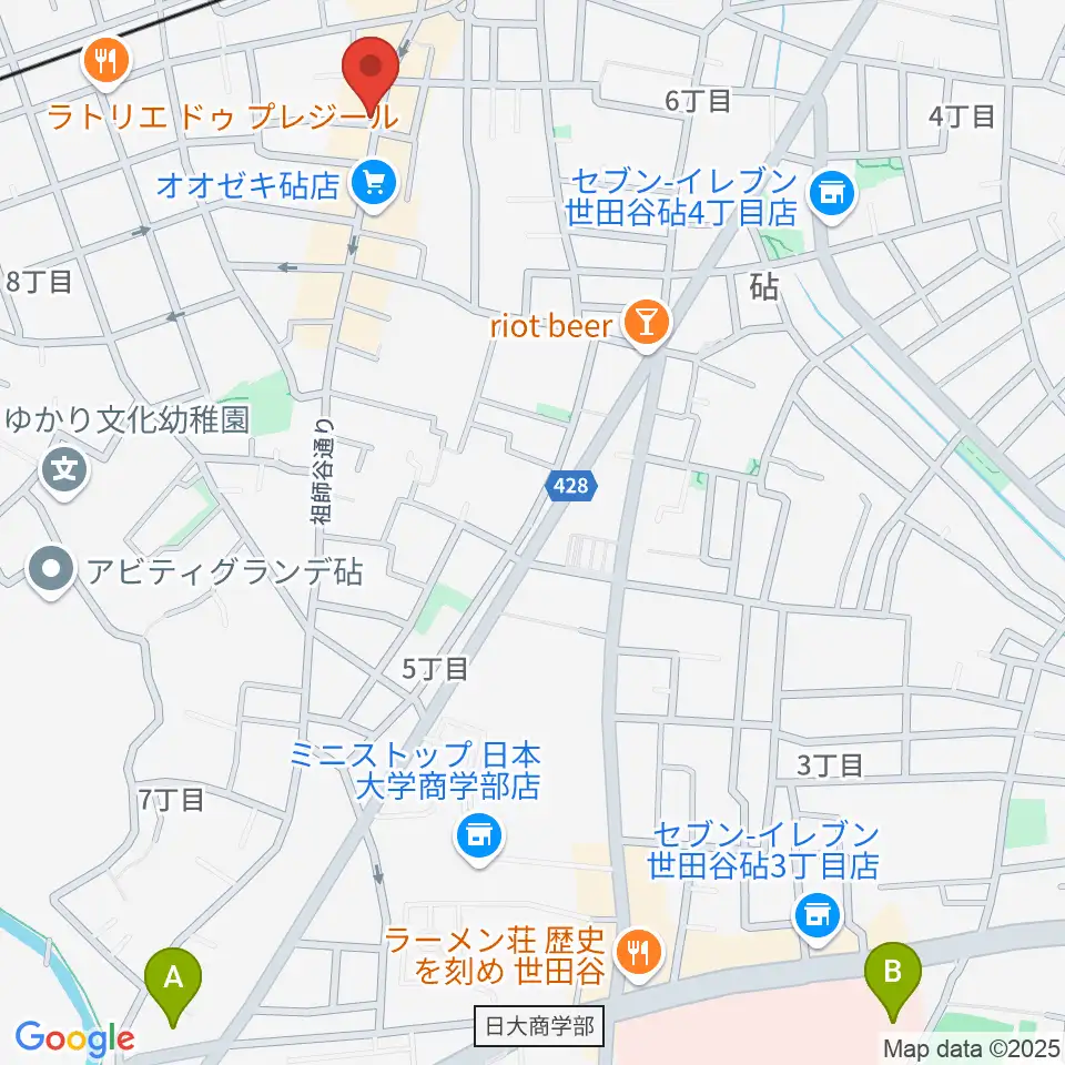 祖師谷大蔵エクレルシ周辺のホテル一覧地図