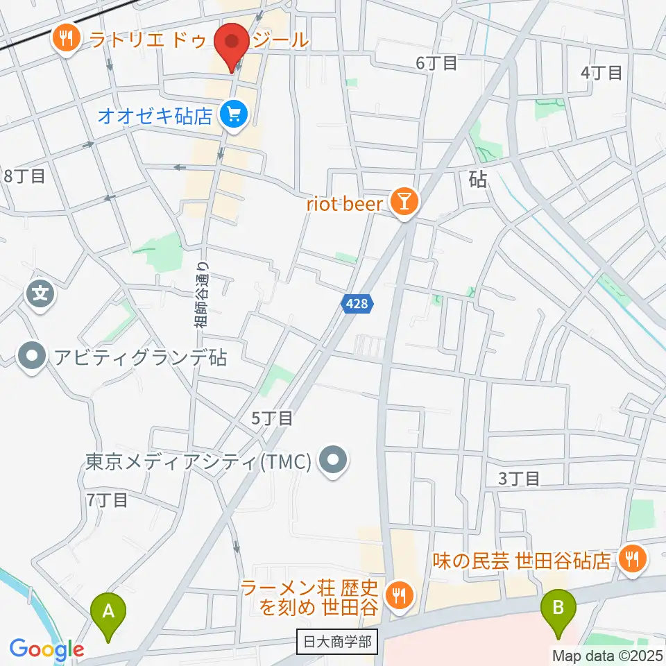 祖師谷大蔵エクレルシ周辺のホテル一覧地図
