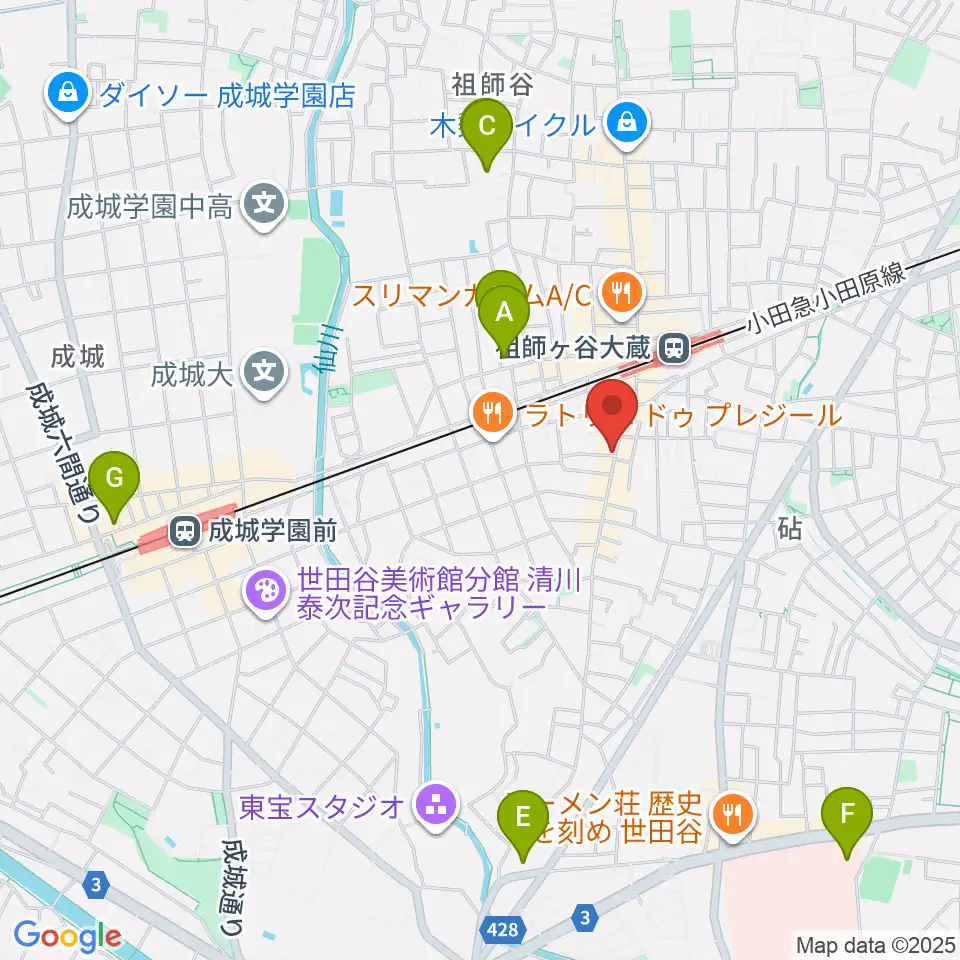 祖師谷大蔵エクレルシ周辺のホテル一覧地図