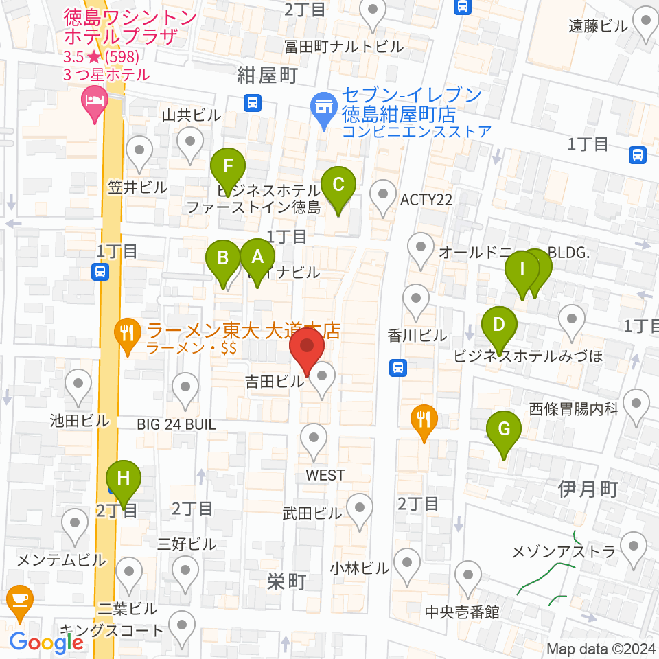 徳島HOT ROD周辺のホテル一覧地図