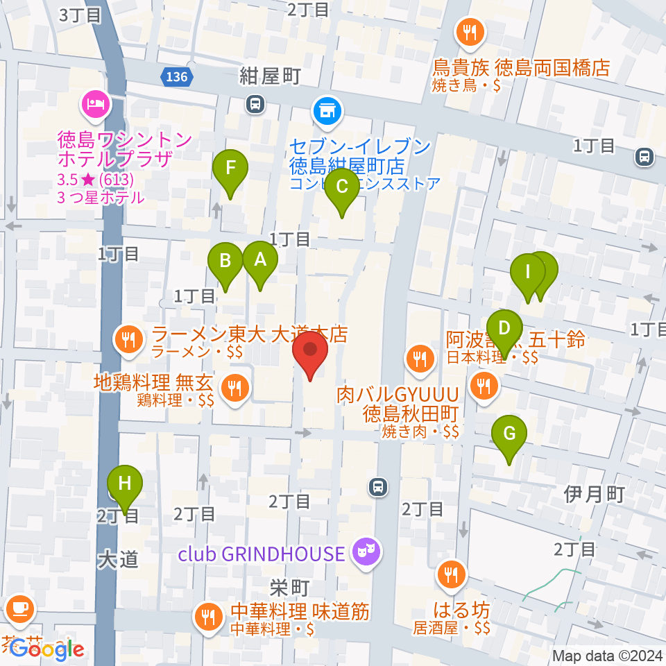 徳島HOT ROD周辺のホテル一覧地図