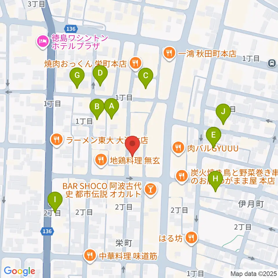 徳島HOT ROD周辺のホテル一覧地図