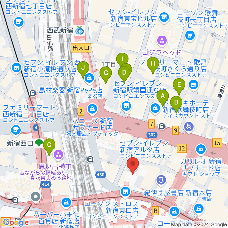 KeyStudio周辺のホテル一覧地図