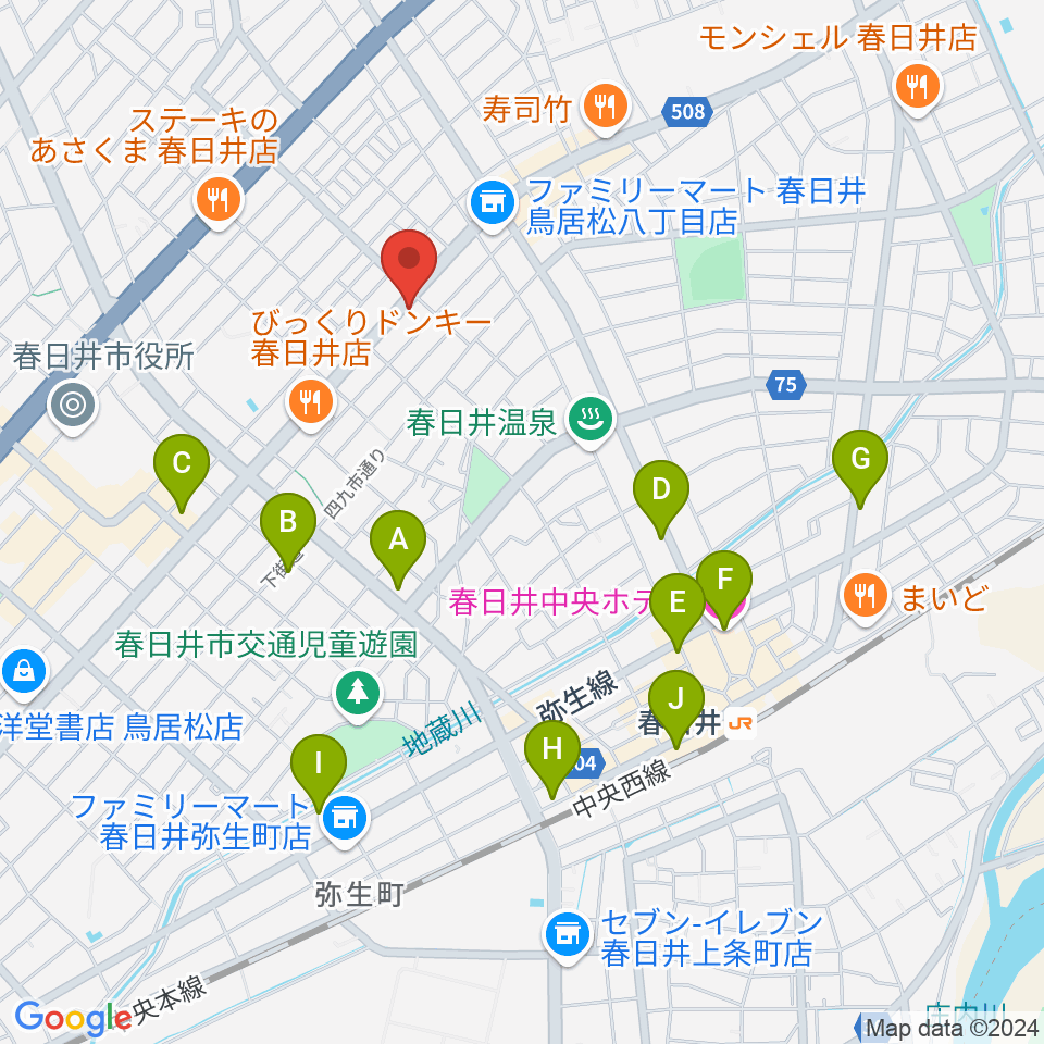 いわま楽器周辺のホテル一覧地図