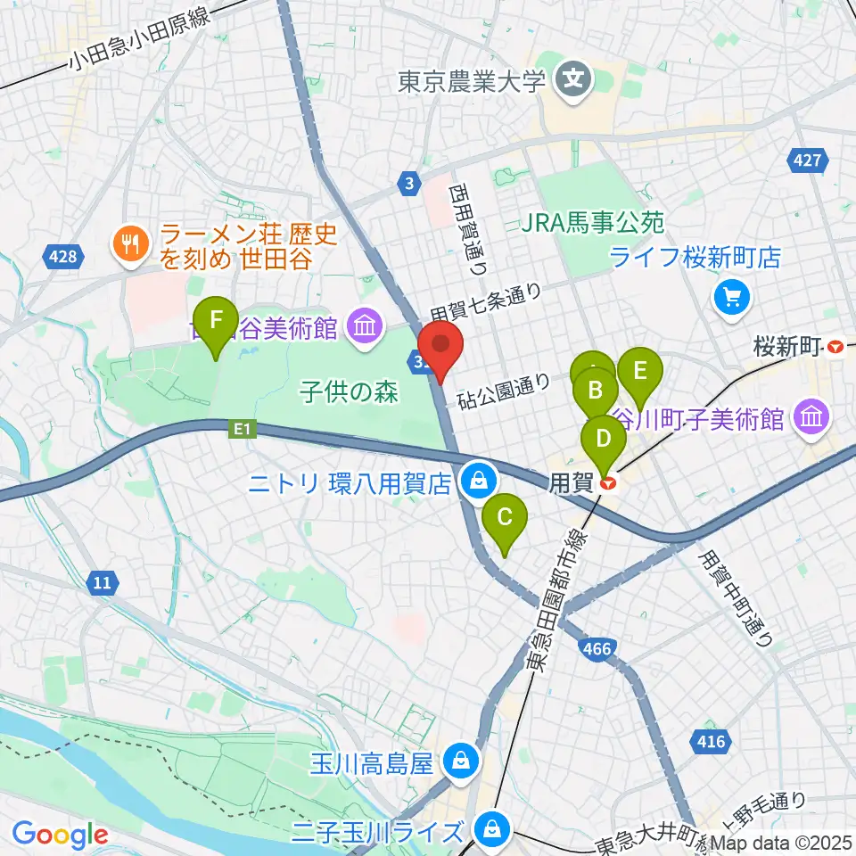 上用賀アートホール周辺のホテル一覧地図