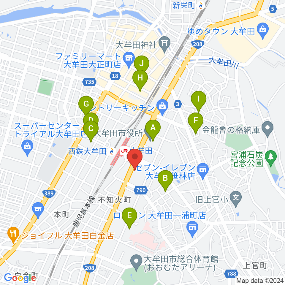 FMたんと周辺のホテル一覧地図