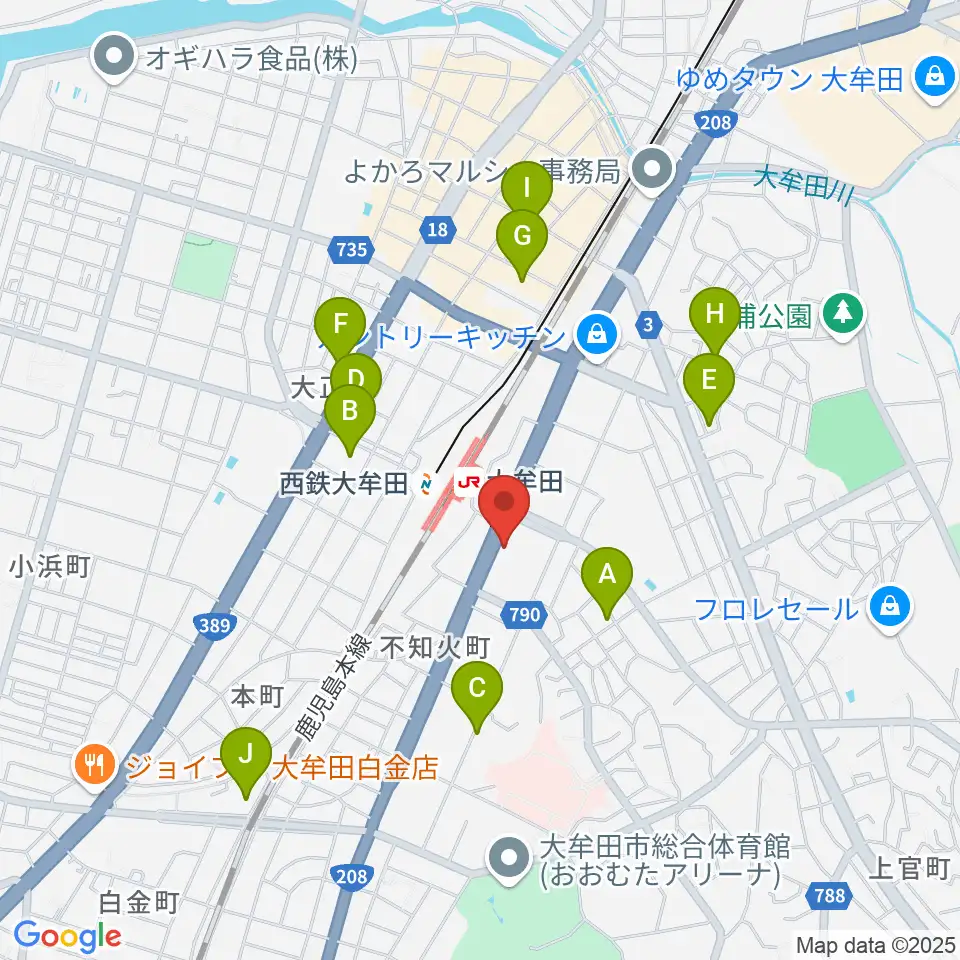 FMたんと周辺のホテル一覧地図