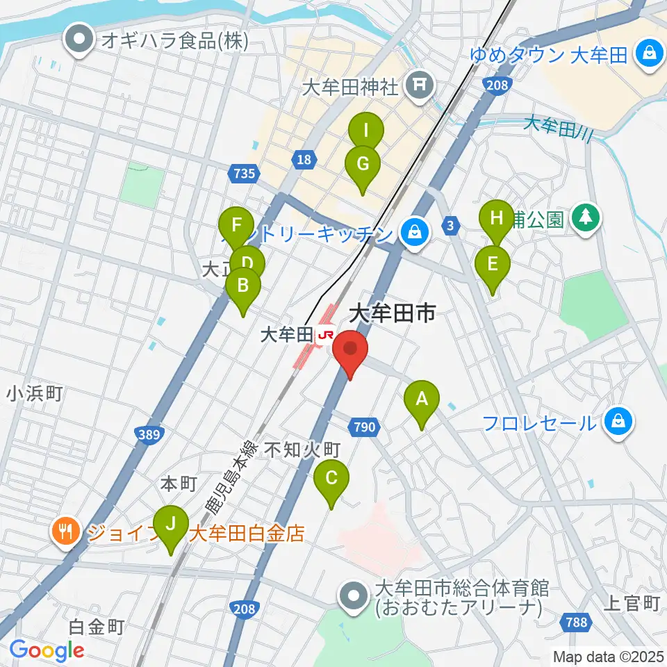 FMたんと周辺のホテル一覧地図