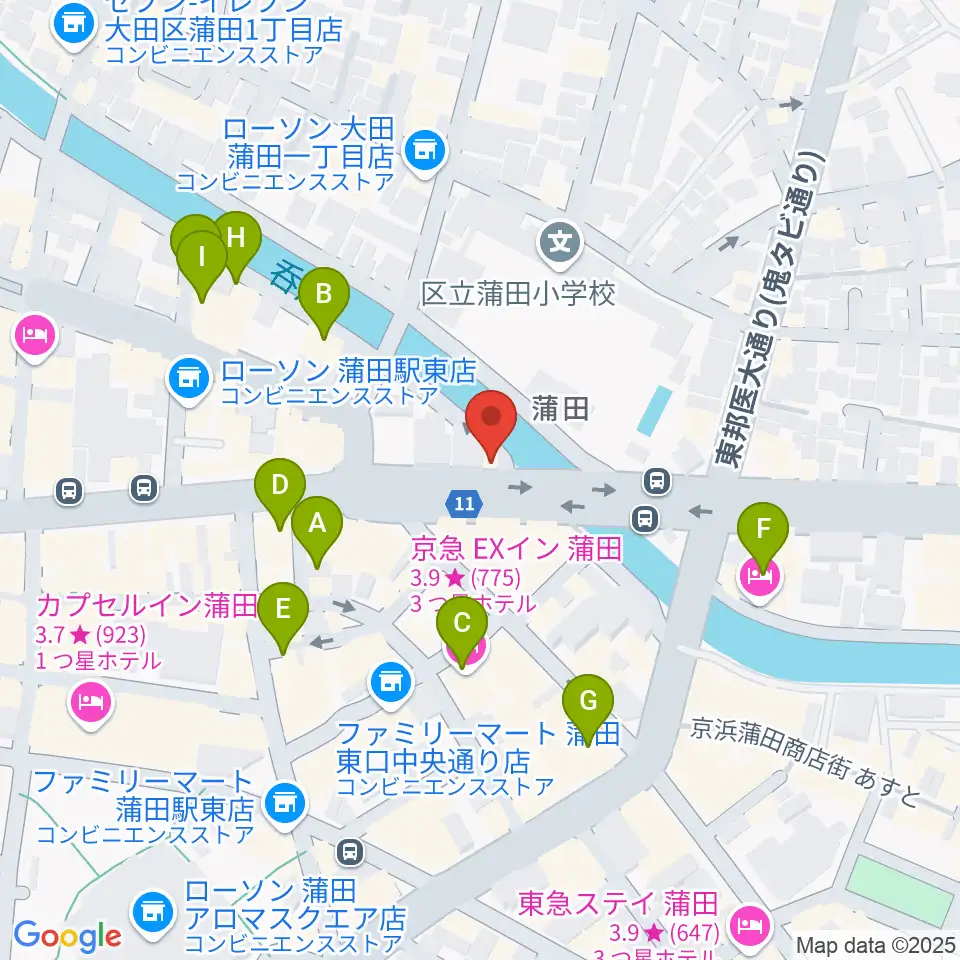 蒲田スタジオ・オッタンタ周辺のホテル一覧地図