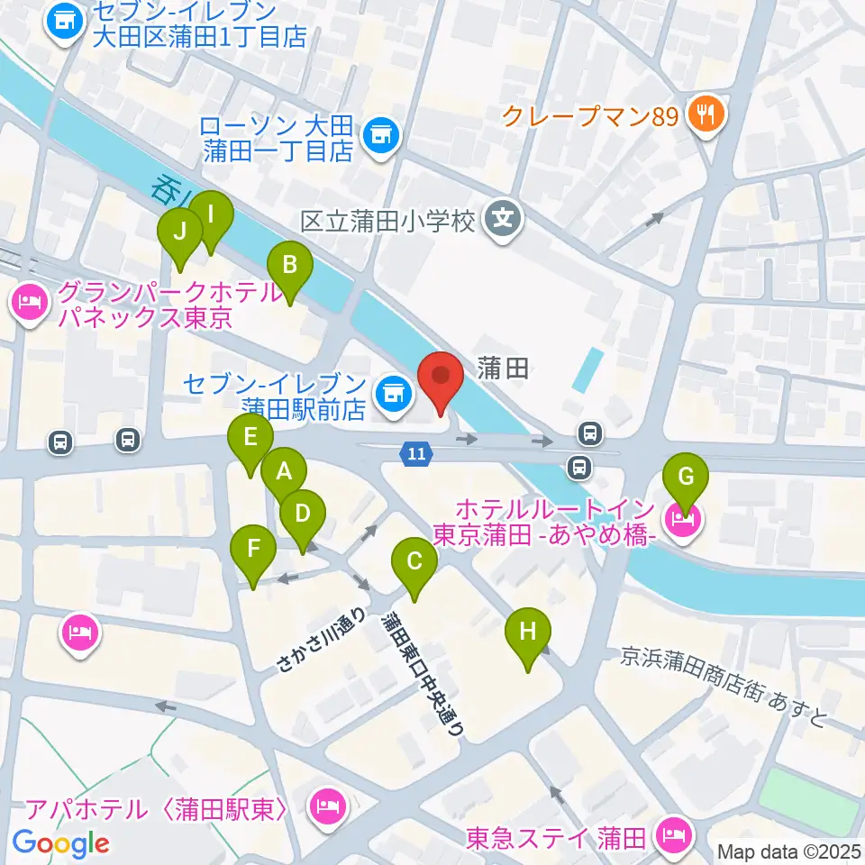 蒲田スタジオ・オッタンタ周辺のホテル一覧地図