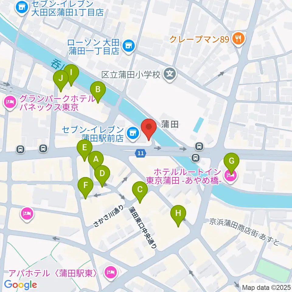 蒲田スタジオ・オッタンタ周辺のホテル一覧地図
