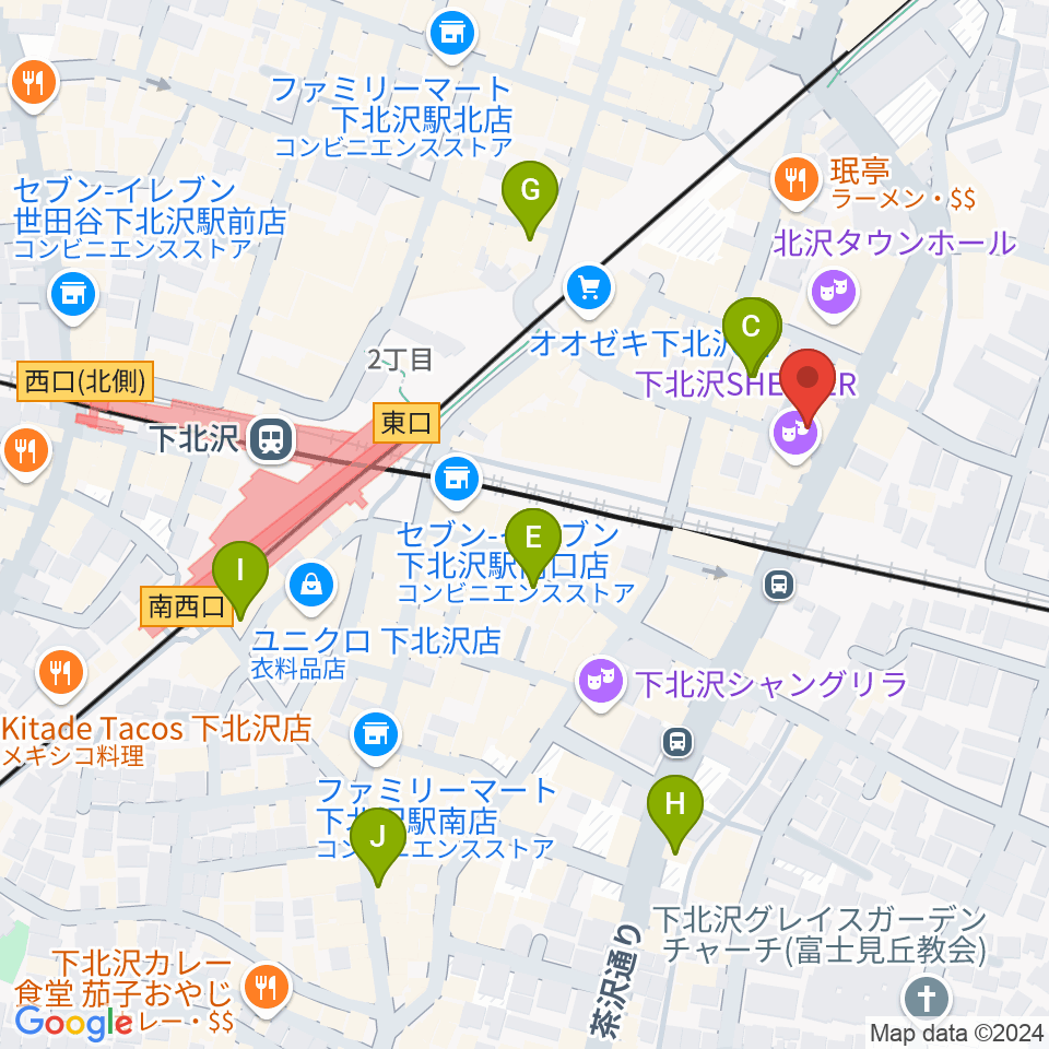 下北沢シアターミネルヴァ周辺のホテル一覧地図