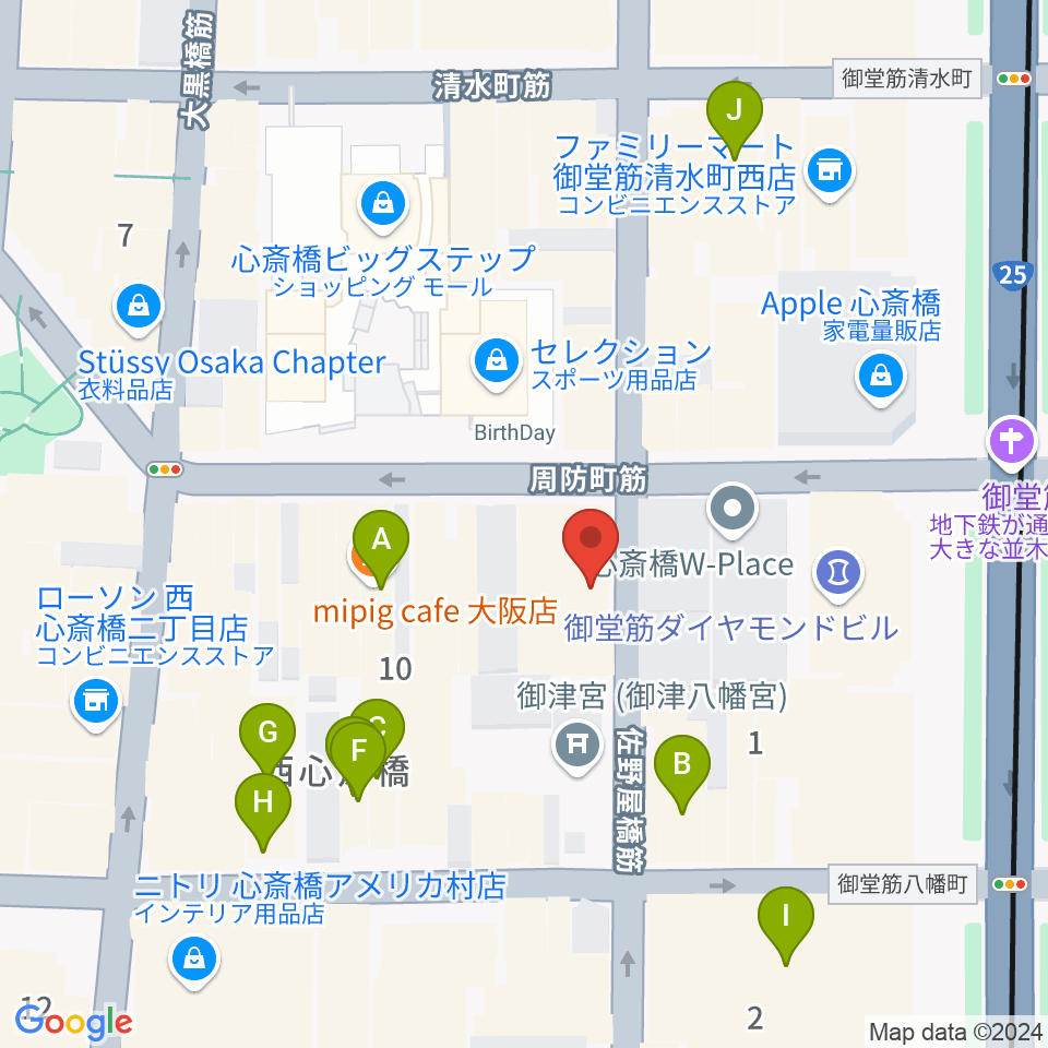 三木楽器アコースティックイン周辺のホテル一覧地図