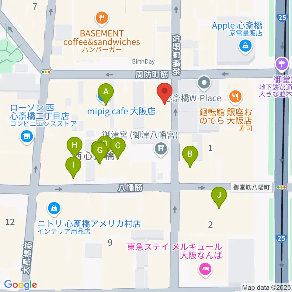 三木楽器アコースティックイン周辺のホテル一覧地図
