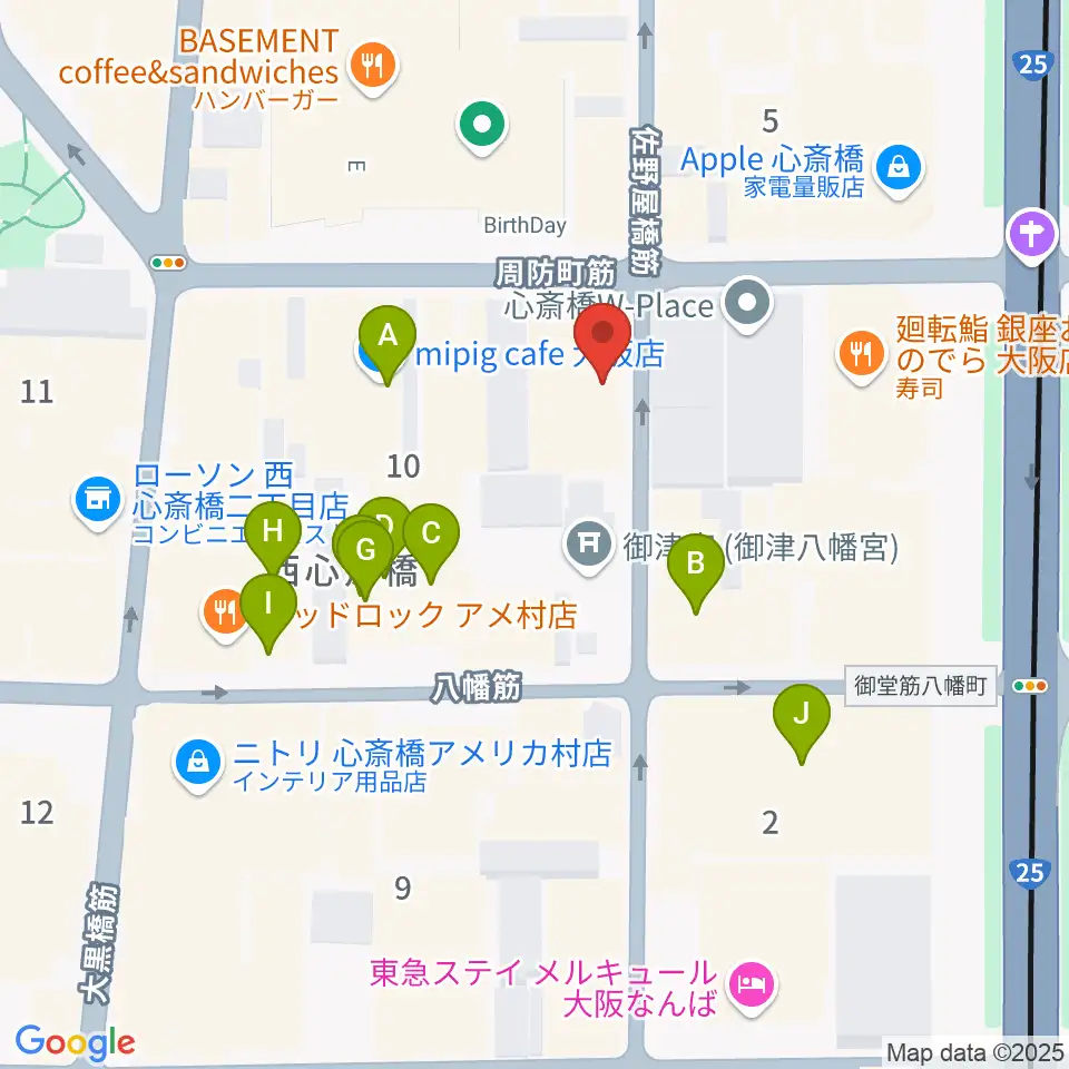 三木楽器アコースティックイン周辺のホテル一覧地図