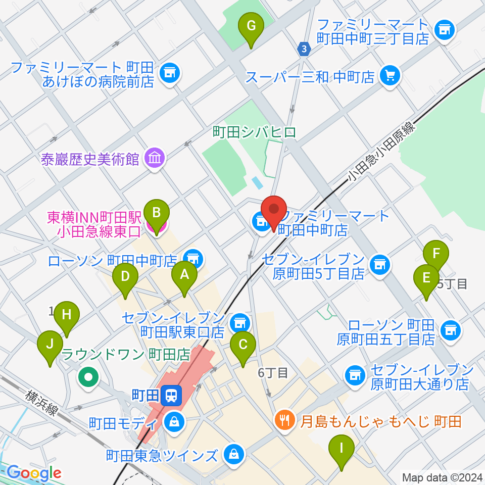 町田INTO THE BLUE周辺のホテル一覧地図