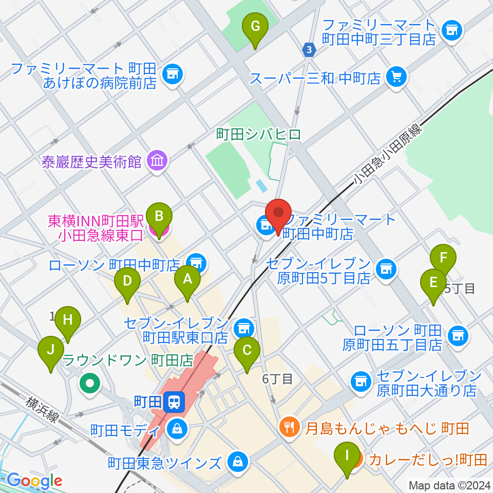 町田INTO THE BLUE周辺のホテル一覧地図