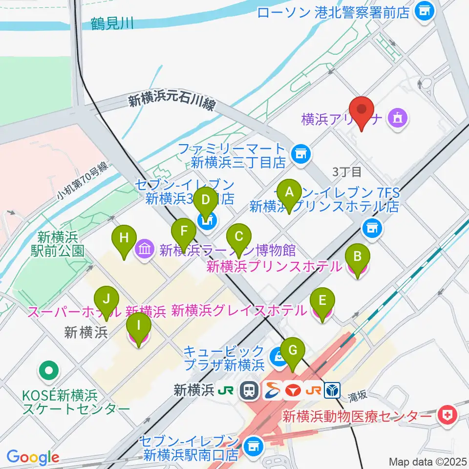 新横浜strage周辺のホテル一覧地図