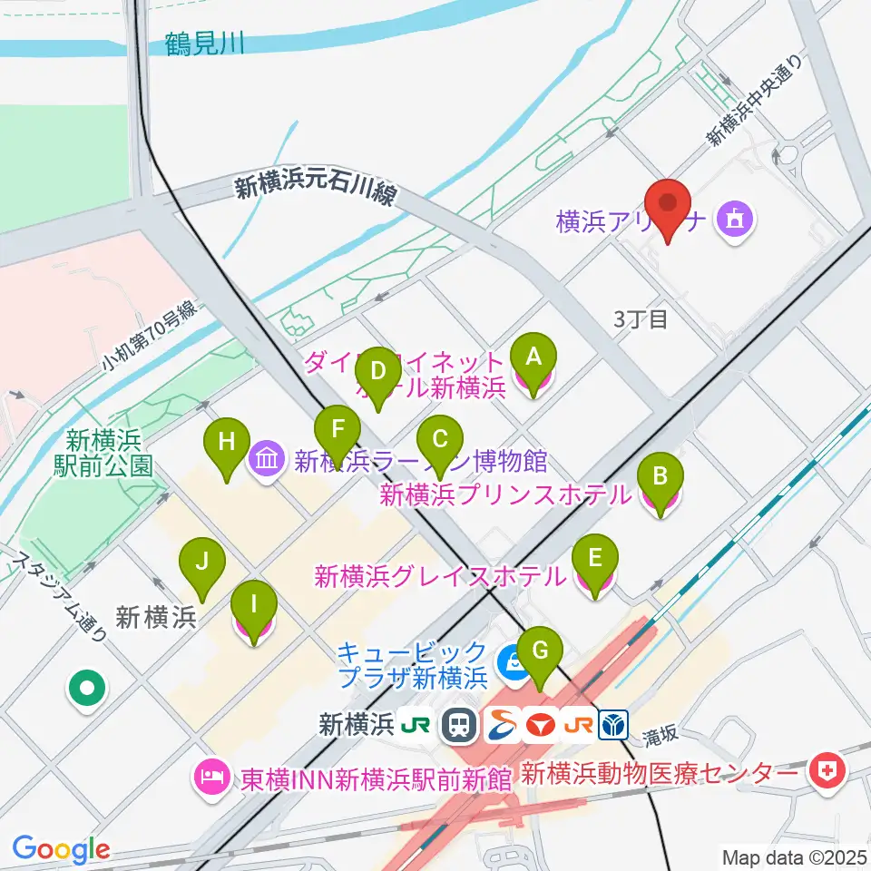 新横浜strage周辺のホテル一覧地図