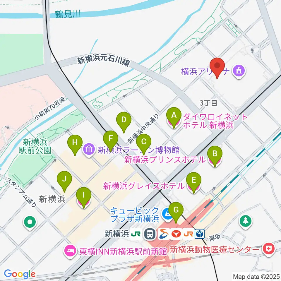 新横浜strage周辺のホテル一覧地図